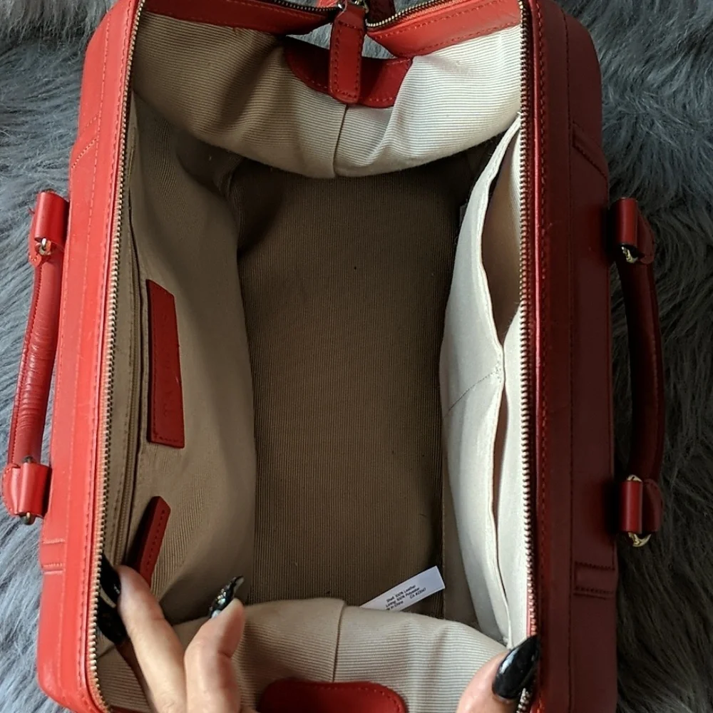 Talbots Red Leather Satchel